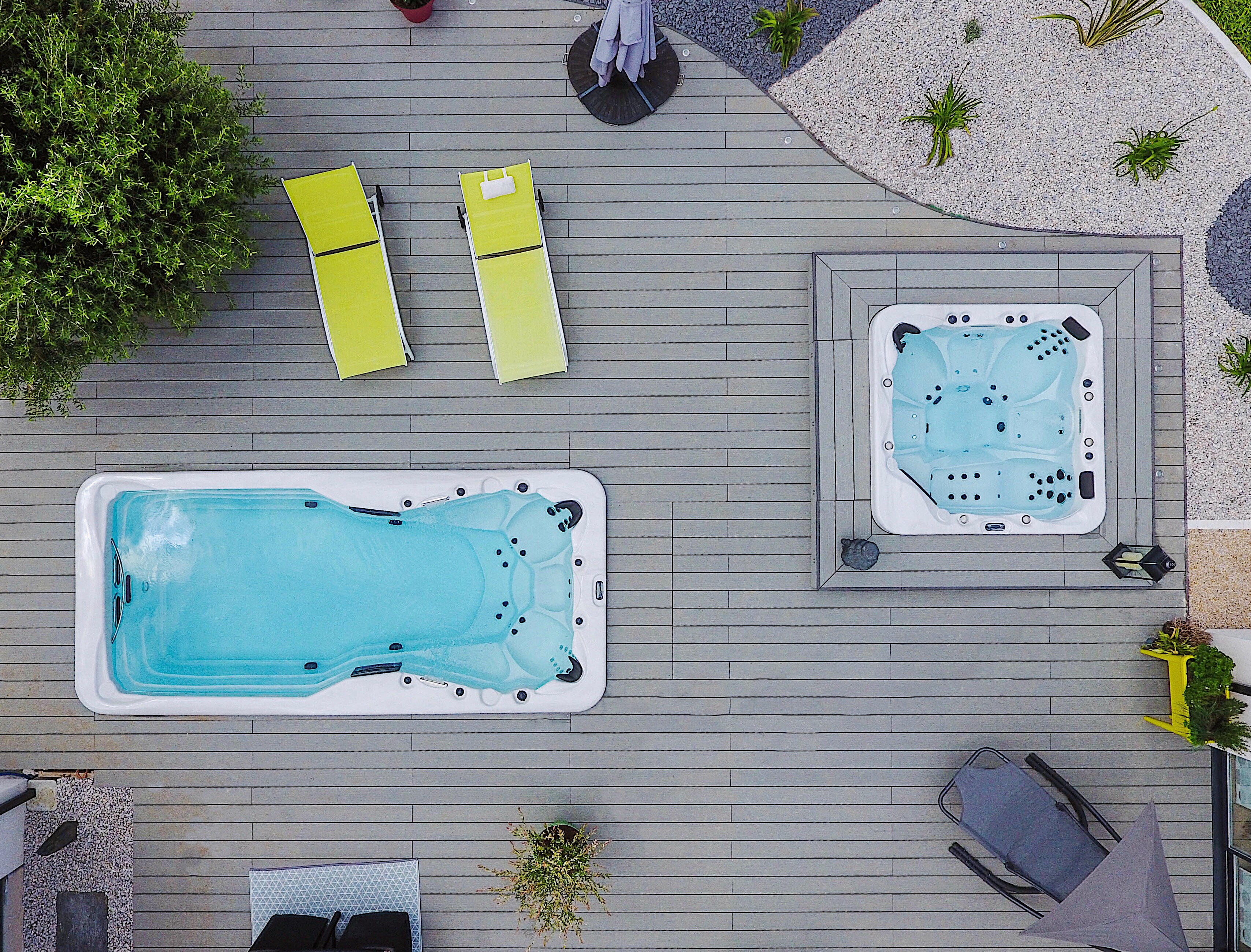 Vue aerienne d'un espace spa